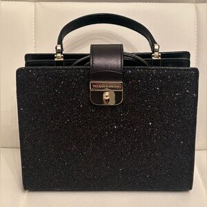 Kate Spade Mini Kirin Crossbody Sunset Lane Glitter Black Crossbody Bag